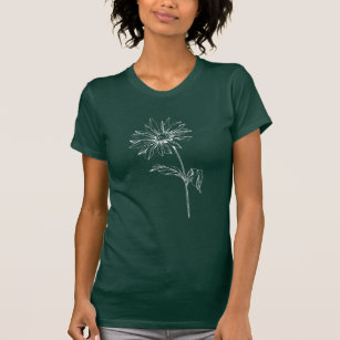 Minimalistische Skizze Botanischer Kamille Blume T-Shirt