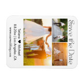 Minimalistische Skript-3-Foto-Collage Save the Dat Magnet (Horizontal)