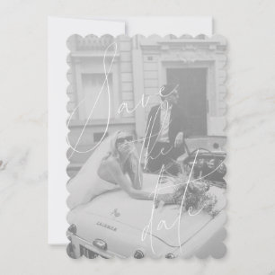 Minimalistische Skript Flach Save-the-Date Karte
