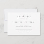 Minimalistische Skript-Hochzeitsfoto horizontal Save The Date (Rückseite)