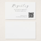 Minimalistische Skript-Hochzeitsregister-Profilkar (Vorne & Hinten)