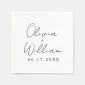 Minimalistische Skriptbride-Namen Serviette (Vorderseite)