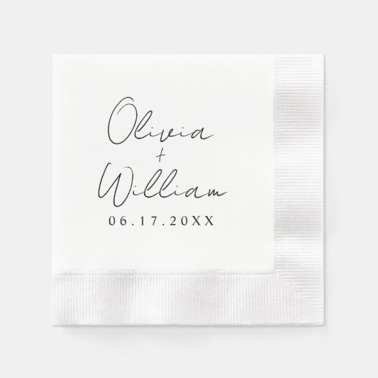 Minimalistische Skriptbride-Namen Serviette (Vorderseite)