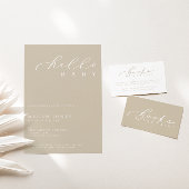 Minimalistische Skriptduschbücher für Babykarten Platzkarte