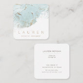 Minimalistische Skripte strukturiert blaue Gold Bu Quadratische Visitenkarte (Vorne/Hinten)