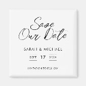 Minimalistische Skripteinblendung Datum speichern Magnet (Vorne)