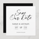 Minimalistische Skripteinblendung Datum speichern Save The Date (Vorne/Hinten)