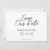 Minimalistische Skripteinblendung Datum speichern Save The Date (Vorderseite)