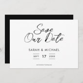 Minimalistische Skripteinblendung Datum speichern Save The Date (Vorne/Hinten)