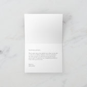 Minimalistische Skripteinsätze Lila Dankeskarte (Innenseite)