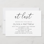 Minimalistische Skripteinsätze mit QR-Code | Endli Einladung (Vorderseite)