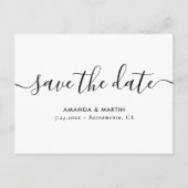 Minimalistische Skriptereihen sichern Datumskarten Ankündigungspostkarte (Vorderseite)