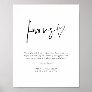 Minimalistische Skriptfavoriten druckbares Hochzei Poster