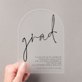 Minimalistische Skriptgrad-Graduierungspartei Acryleinladungen (Insitu (Handheld))