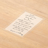 Minimalistische Skripthandschrift Schriftliche Typ Acryleinladungen (Ablage )