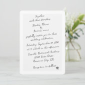 Minimalistische Skripthandschrift Schriftliche Typ Einladung (Stehend Vorderseite)