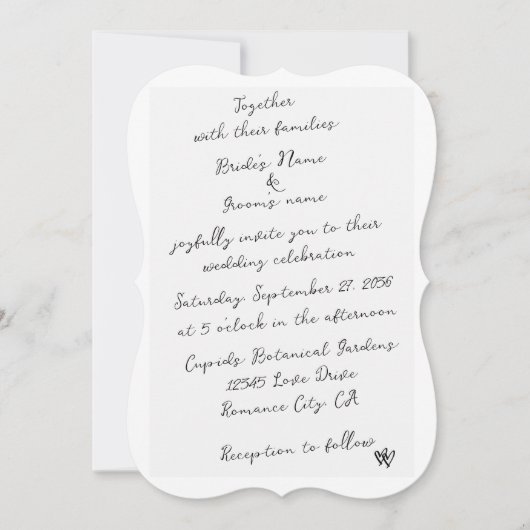 Minimalistische Skripthandschrift Schriftliche Typ Einladung (Vorderseite)