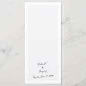 Minimalistische Skripthandschrift Schriftliche Typ Menükarte (Rückseite)