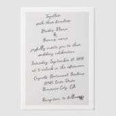 Minimalistische Skripthandschrift Schriftliche Typ Pergament Einladungen (Vorderseite)