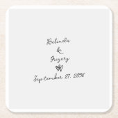 Minimalistische Skripthandschrift Schriftliche Typ Rechteckiger Pappuntersetzer (Vorderseite)