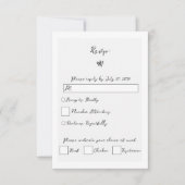Minimalistische Skripthandschrift Schriftliche Typ RSVP Karte (Vorderseite)