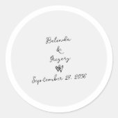 Minimalistische Skripthandschrift Schriftliche Typ Runder Aufkleber (Vorderseite)