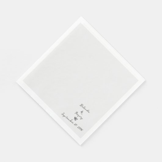 Minimalistische Skripthandschrift Schriftliche Typ Serviette (Ecke)