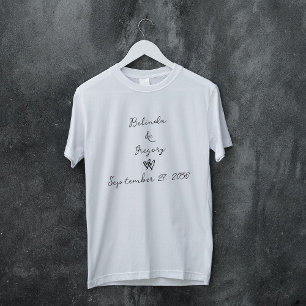 Minimalistische Skripthandschrift Schriftliche Typ T-Shirt