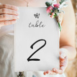 Minimalistische Skripthandschrift Schriftliche Typ Tischnummer<br><div class="desc">Eine schöne einfache minimalistische handgeschriebene Schrift Typografie Hochzeitsdesign. Ein einzigartiges Design, das einen persönlichen klassischen kalligraphischen Hochzeitsstil verwendet. Modernes, handgeschriebenes Briefdesign in Weiß- und Grautönen. Ein elegantes Hochzeitsdesign mit modernen und doch traditionellen Elementen. Auch die passenden Hochzeitseinladungen und andere Schreibwaren sind verfügbar. Passen Sie die Anzahl an und erwerben Sie...</div>