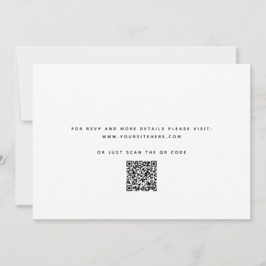 Minimalistische Skripthochzeit - Sauberer moderner Einladung (Rückseite)