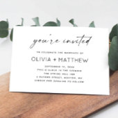Minimalistische Skripthochzeit - Sauberer moderner Einladung