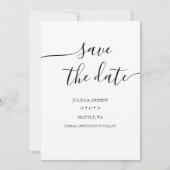 Minimalistische Skripthochzeit speichern Sie die D Save The Date (Vorderseite)