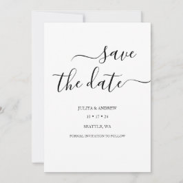 Minimalistische Skripthochzeit speichern Sie die D Save The Date