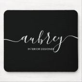 Minimalistische Skriptkalligrafie-Black-Mouse-Pad Mousepad (Vorne)