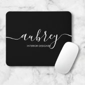Minimalistische Skriptkalligrafie-Black-Mouse-Pad Mousepad