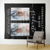 Minimalistische Skriptkalligrafie Zwei Foto Abschl Wandteppich (Beispiel (Horizontal))