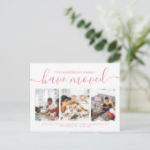 Minimalistische Skriptkalligraphie 3 Foto-Verschie Ankündigungspostkarte (Stehend Vorderseite)