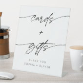 Minimalistische Skriptkarten und Geschenke Hochzei Sockelschild (In Situ)