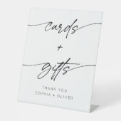 Minimalistische Skriptkarten und Geschenke Hochzei Sockelschild (Vorderseite)