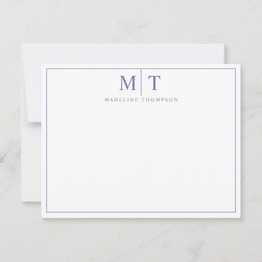 Minimalistische Skriptmonogrammkarte Mitteilungskarte (Vorderseite)