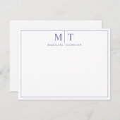 Minimalistische Skriptmonogrammkarte Mitteilungskarte (Vorne/Hinten)