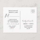 Minimalistische Skriptsprache Greenthe Night Vor U Einladungspostkarte (Rückseite)