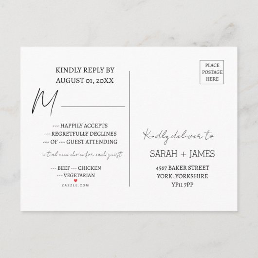 Minimalistische Skriptsprache Greenthe Night Vor U Einladungspostkarte (Rückseite)