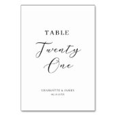 Minimalistische Skripttabelle 20 -1 Tischnummer (Rückseite)