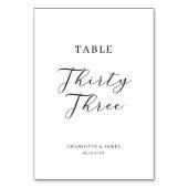 Minimalistische Skripttabelle 33 Tischnummern (Rückseite)