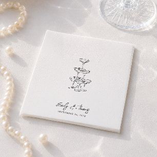 Minimalistische skurrile Tinte Handgezeichnete Hoc Serviette