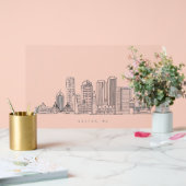 Minimalistische Skyline-Illustration in Boston Cit Acrylschild (Hochzeit)
