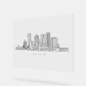 Minimalistische Skyline-Illustration in Boston Cit Acrylschild (Winkel)