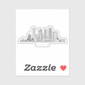 Minimalistische Skyline-Illustration in Boston Cit Aufkleber (Blatt)