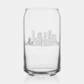 Minimalistische Skyline-Illustration in Boston Cit Dosenglas (Vorderseite)